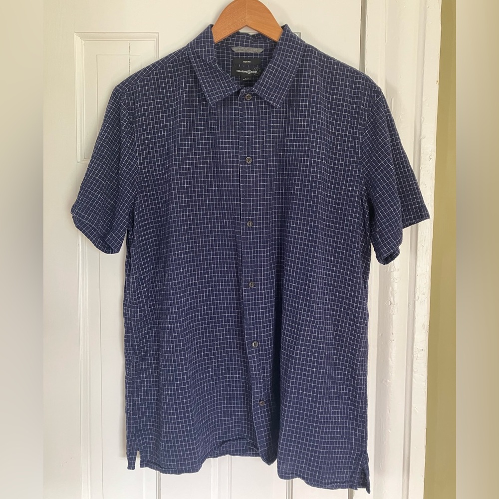 Treasure & Bond trim fit short sleeve button-up